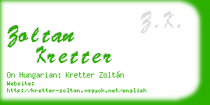 zoltan kretter business card