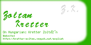zoltan kretter business card